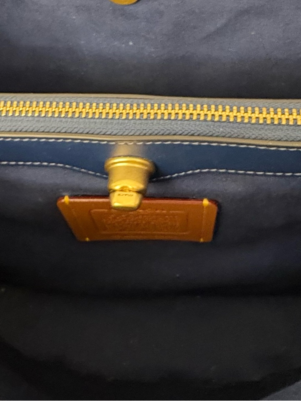 Coach  Willow Tote. Shoulder/Crossbody Straps. Denim/Gold-Tone Accents. - Picture 6 of 10